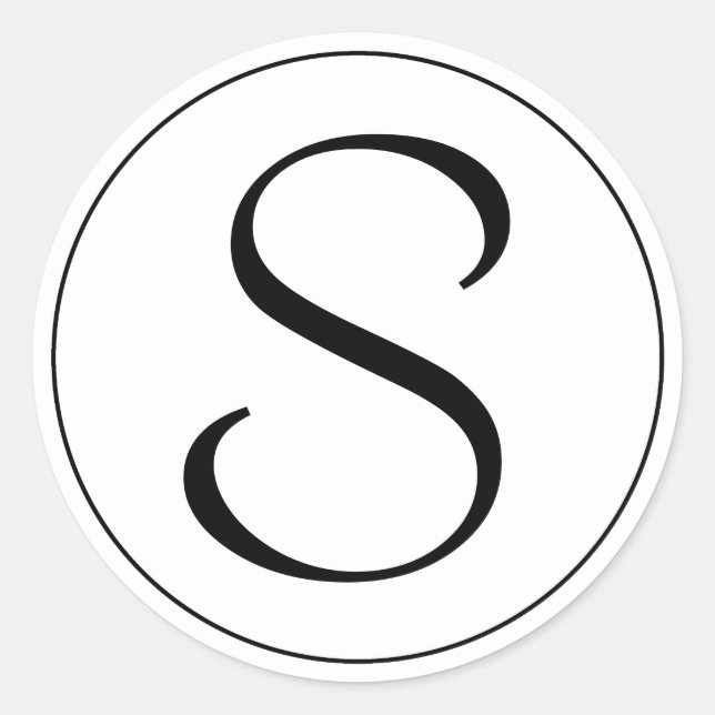 Black Ring Bernhard Tango Monogram Classic Round Sticker (Front)