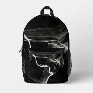 Black Rising Smoke Printed Backpack