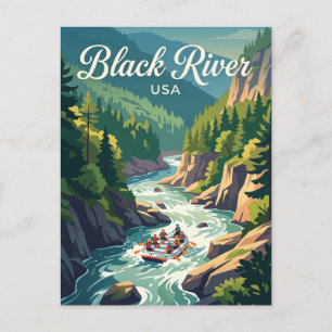 Black River New York, USA, white water rafting Postcard
