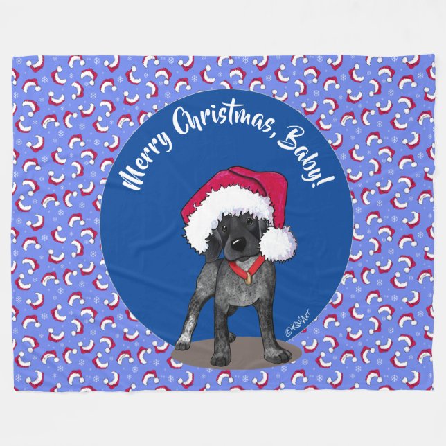 Black Roan Brittany Fleece Blanket (Front (Horizontal))