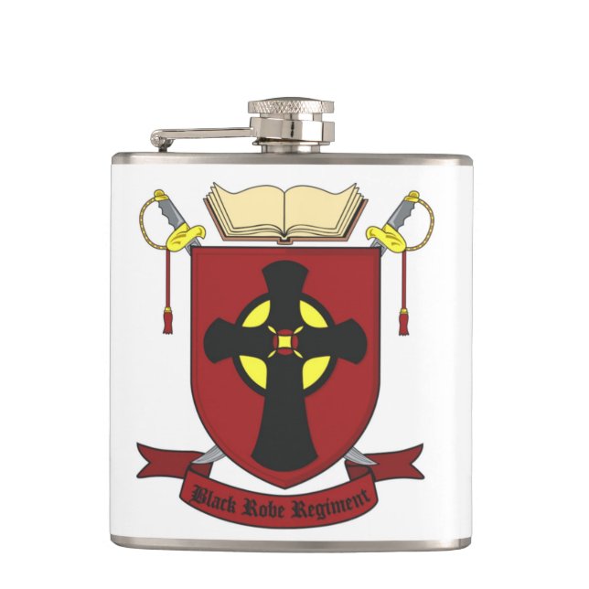BLACK ROBE REGIMENT HIP FLASK (Front)