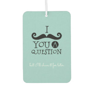 Black Robin Egg Blue Moustache Humour Car Air Freshener