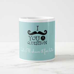 Black Robin Egg Blue Moustache Humour Large Coffee Mug