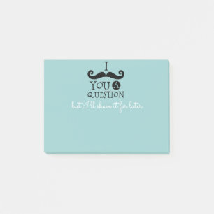 Black Robin Egg Blue Moustache Humour Post-it Notes