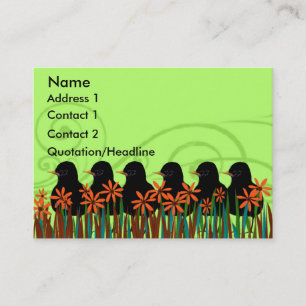 Black Robins  in a Row - Customised Business Card