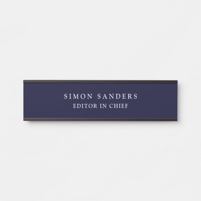 Black Rock Deep Blue Classical Unique Minimalist Door Sign (Front)