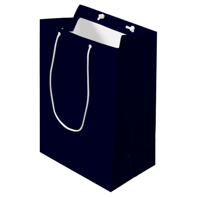 Black Rock Deep Blue Classical Unique Minimalist Medium Gift Bag (Front Angled)