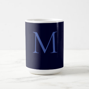 Black Rock Deep Blue Classical Unique Monogram Coffee Mug