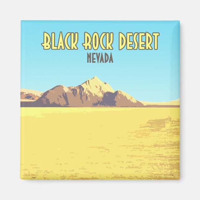 Black Rock Desert Nevada Vintage Magnet (Front)