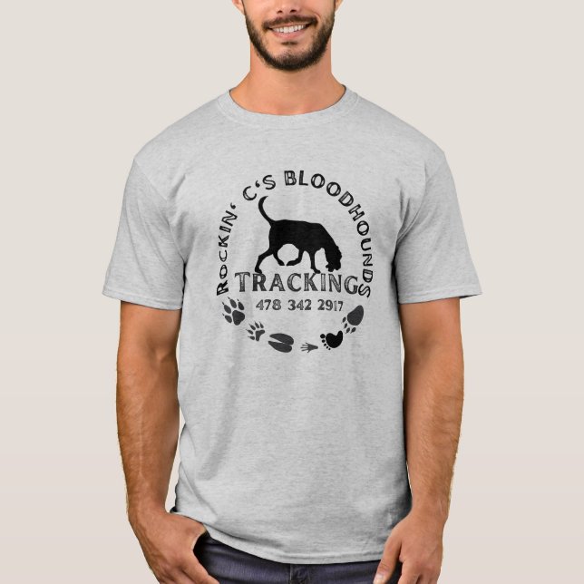 Black Rockin C Bloodhound Grey T-Shirt (Front)