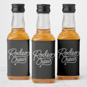 Black Rodeo Crew Western Bachelorette Party Liquor Bottle Label