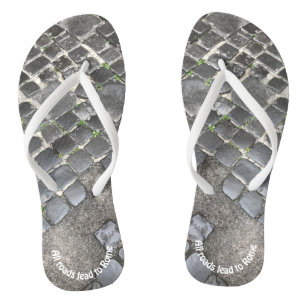 Black Roman Cobblestone Unisex Jandals