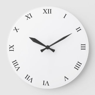 Black Roman Numbers Clock Face Round Clock