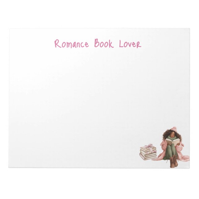 Black Romance Book Lover Personalised Stationery Notepad (Front)