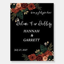 Black Romantic Garden Wedding Foam Board