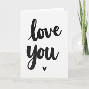 Black Romantic Love You Card