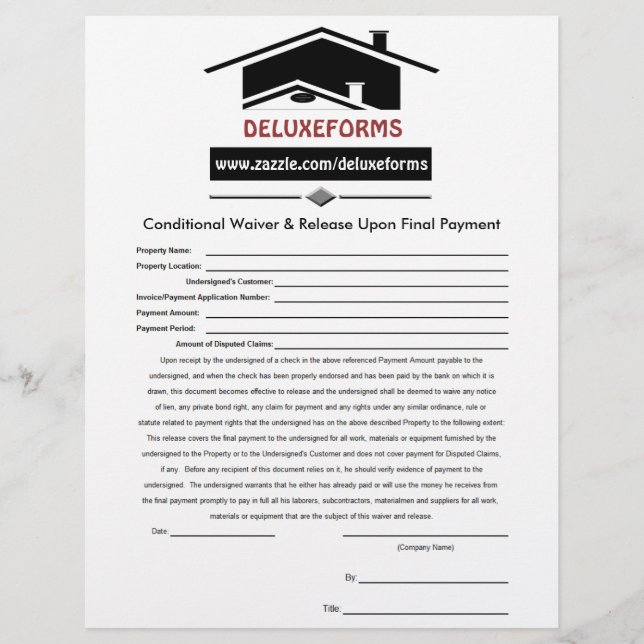 Black Roof Conditional Waiver Release Final (Front)