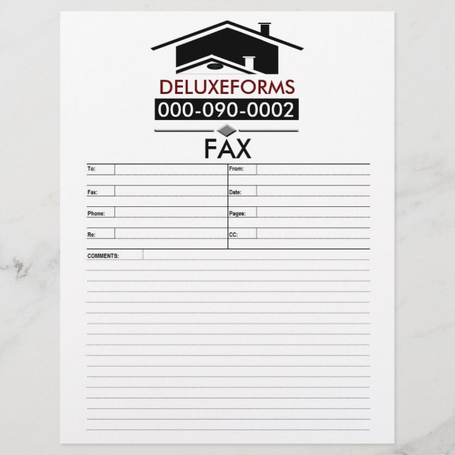 Black Roof Fax Letterhead Template (Front)