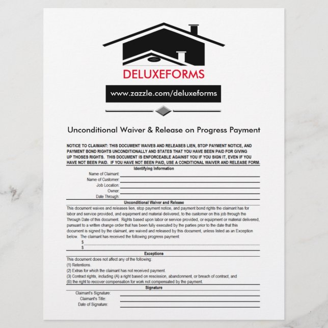 Black Roof Unconditional Waiver Release (Front)