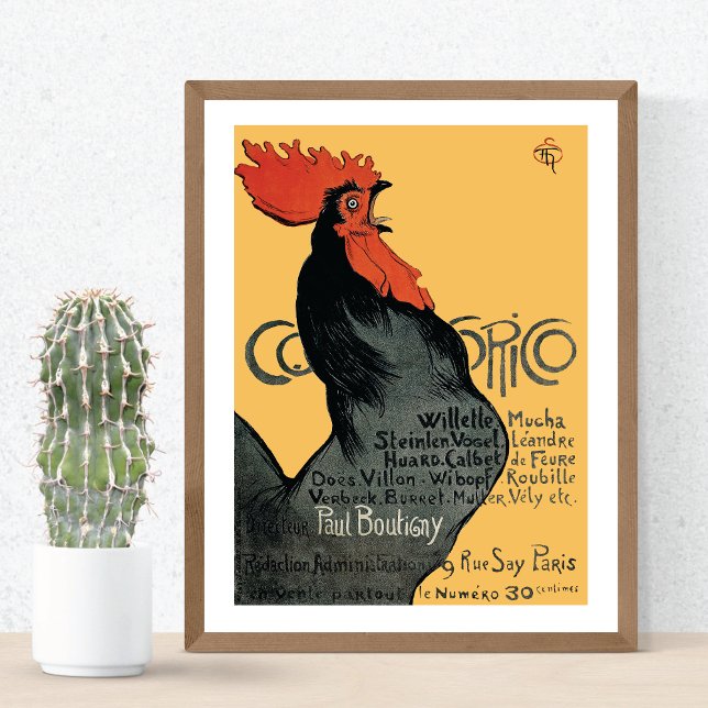 Black Rooster Cocorico Theophile Steinlen Poster (Creator Uploaded)