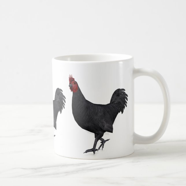 Black Rooster Coffee Mug (Right)