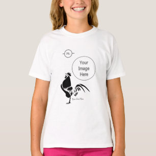 Black Rooster Crowing the Good Morning Alarm T-Shirt