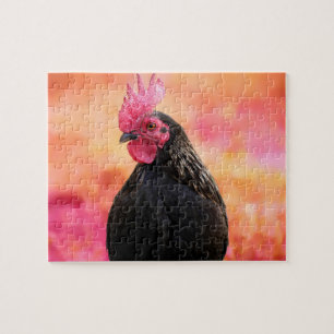 Black Rooster Jigsaw Puzzle