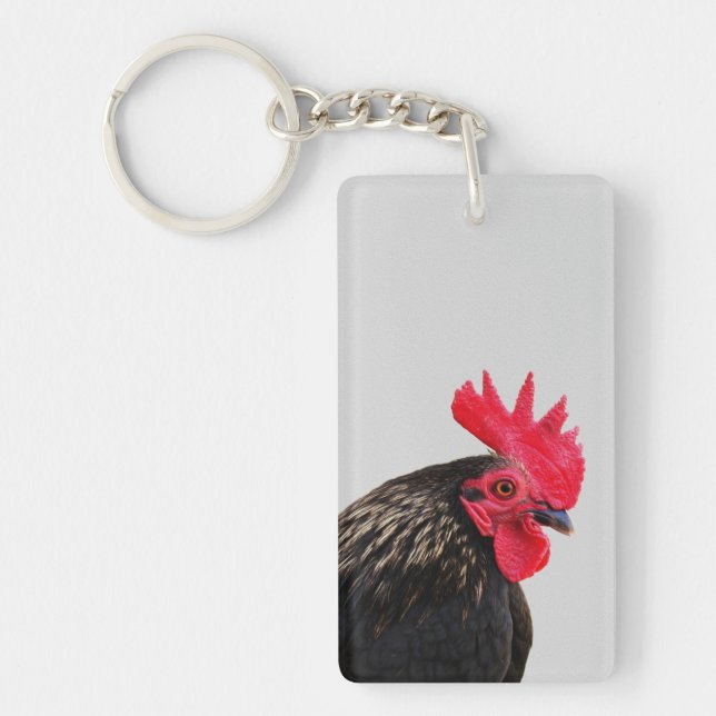 Black Rooster Key Ring (Front)