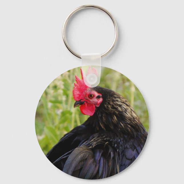 Black Rooster Keychain (Front)