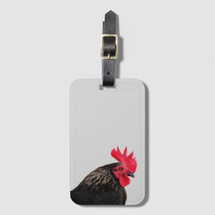 Black Rooster Luggage Tag