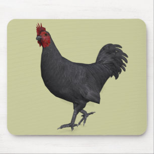 Black Rooster Mouse Pad