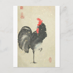Black Rooster Postcard