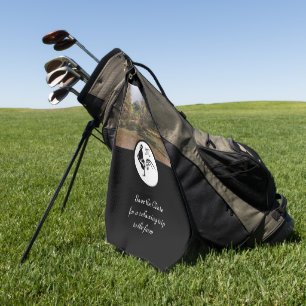 Black Rooster Silhouette Silhouette Monogram Photo Golf Towel