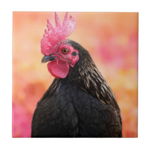 Black Rooster Tile