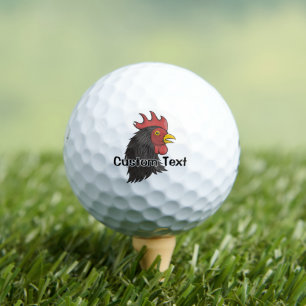Black Rooster's Head Golf Balls