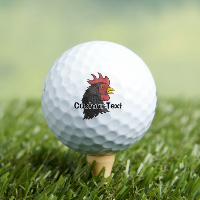 Black Rooster's Head Golf Balls (Insitu Tee)