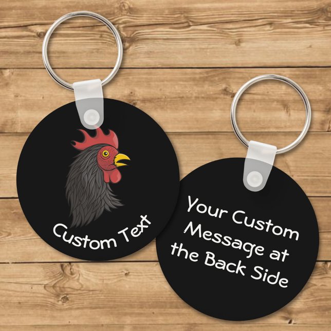 Black Rooster's Head Keychain (Creator Uploaded)