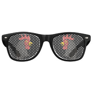 Black Rooster's Head Retro Sunglasses