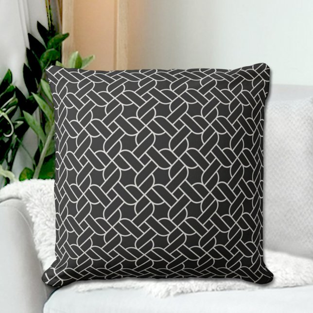 Black Rope Pattern Throw Pillow (Creator Uploaded)