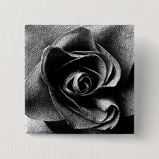 BLACK ROSE 15 CM SQUARE BADGE (Front)