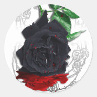 Black Rose Bleeding Blood Surreal Gothic Poster