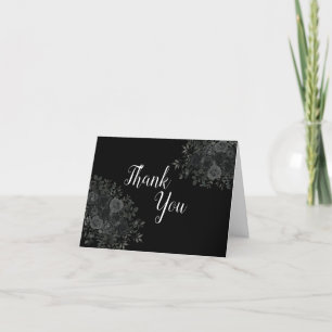 Black Rose Dark Gothic Graduation Party Thank You Card