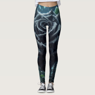 Black Rose Floral Leggings