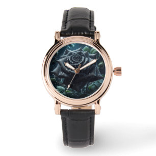 Black Rose Floral Watch