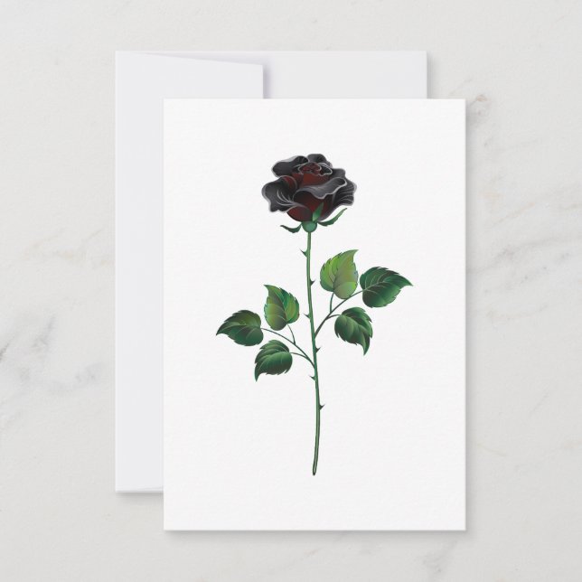 Black rose flower announcement (Front)