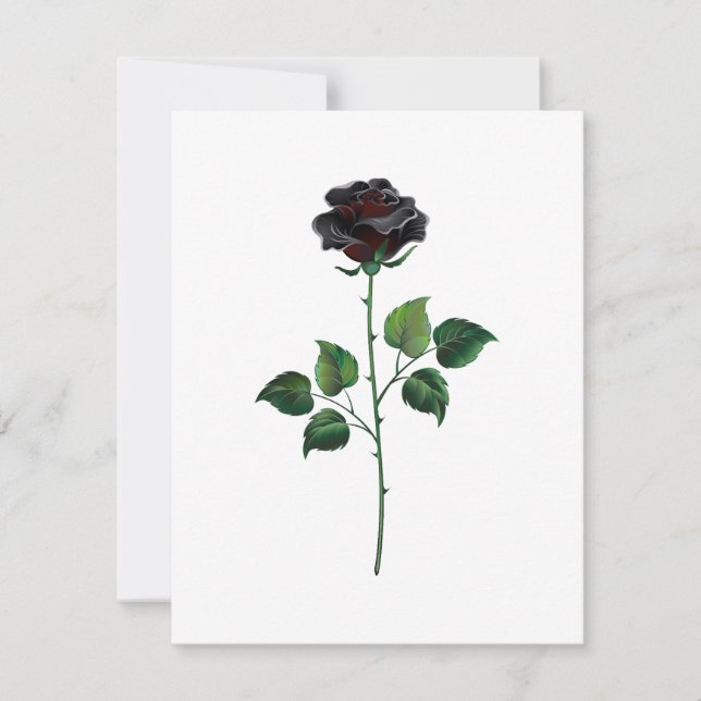 Black rose flower announcement (Front)