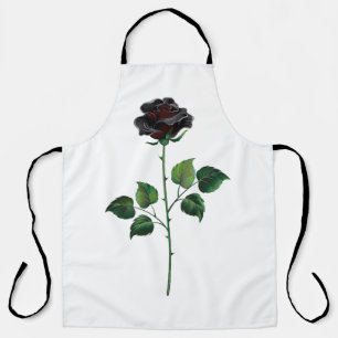 Black rose flower apron