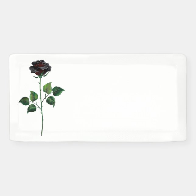 Black rose flower banner (Horizontal)