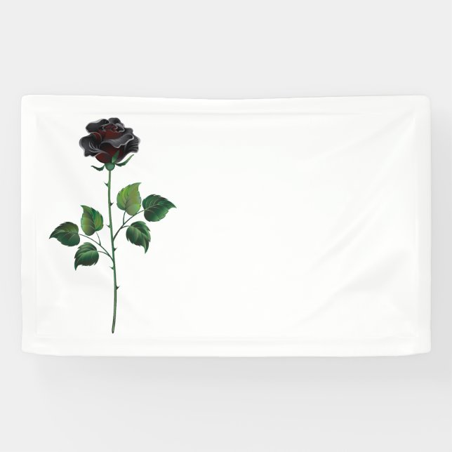 Black rose flower banner (Horizontal)