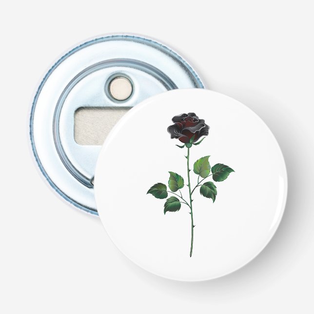 Black rose flower bottle opener (Front)